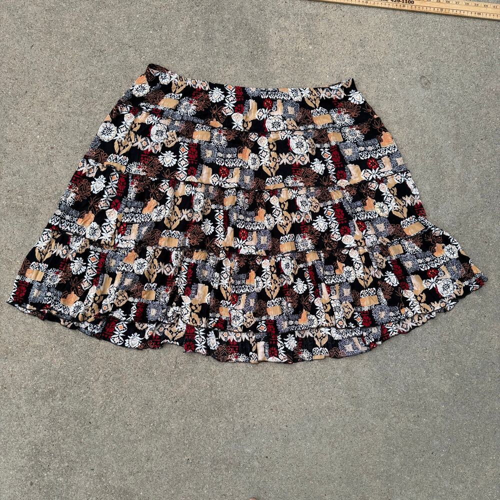 Vintage 90s Sag Harbor Moody Dark Boho Indie Peasant Skirt Volup Plus Size 24W